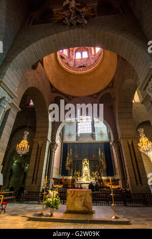 La Cathédrale du Puy, statue de Vierge Noire, Site du patrimoine mondial de l'UNESCO, Le Puy-en-Velay, Haute Loire, Auvergne, France Banque D'Images