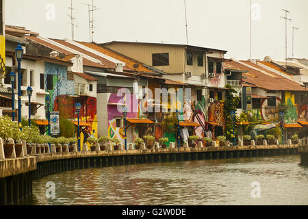 Melacca, Melaka en Malaisie Riverside. Banque D'Images