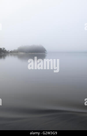 Vue de paysage brumeux au fleuve Amazone au Brésil. La scène misty évoque des sensations de calme, de paix et de tranquillité Banque D'Images