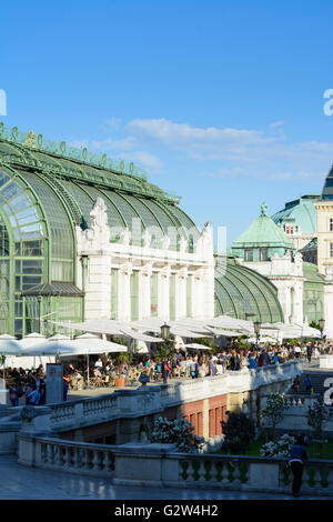 Palm House dans le Burggarten avec restaurant, Autriche, Vienne, Wien Banque D'Images