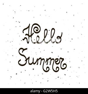 Expression Bonjour l'été. La conception d'Affiches Hello Summer Illustration de Vecteur