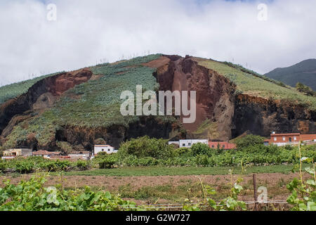 Extrait de la colline de La Montañeta, Las Portelas, Tenerife, avec plantations d'aloe vera sur le dessus Banque D'Images