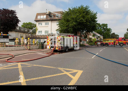 Bournemouth, Royaume-Uni. 06Th Juin, 2016. Belvedere Hotel Fire BOURNEMOUTH Dorset Uk. Belvedere Hotel et l'équipe Crédit : Gary Lawton/Alamy Live News Banque D'Images