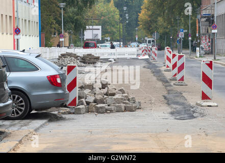 Berlin, Allemagne, les travaux de voirie à Berlin-Mitte Banque D'Images