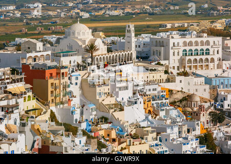 La ville principale de Fira, Santorini, Grèce Banque D'Images