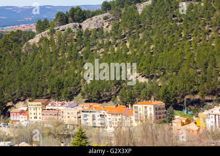 Vue aérienne de la ville monumentale de Cuenca, Espagne Banque D'Images