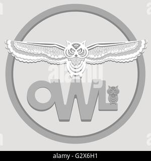 Hibou Blanc Illustration de Vecteur