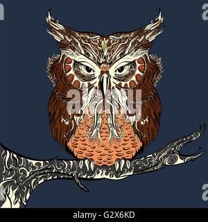 Hibou marron Illustration de Vecteur