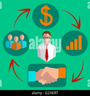 Obsédé par l'infographie entreprise icons set Illustration de Vecteur