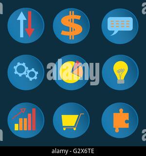 Définir des icônes d'affaires Illustration de Vecteur
