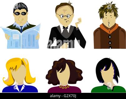 Définir les gens vector Illustration de Vecteur