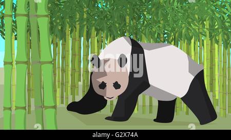 Panda dans un bosquet du bambou, des animaux, de la nature Illustration de Vecteur
