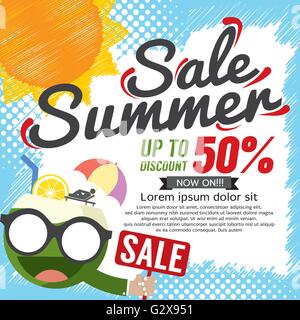 Vente d'été Banner Vector Illustration Illustration de Vecteur