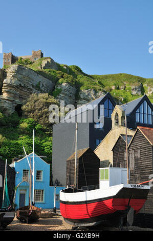 Le Stade à Hastings, East Sussex, UK avec net des remises et colline en arrière-plan de l'Est Banque D'Images