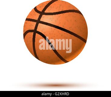 Basket Ball réaliste avec ombre sur white Illustration de Vecteur