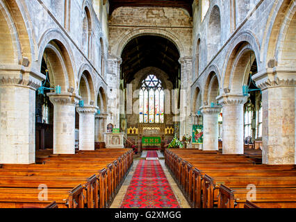 Nef de l'église St Mary, Long Sutton, Lincolnshire, Angleterre, Royaume-Uni Banque D'Images