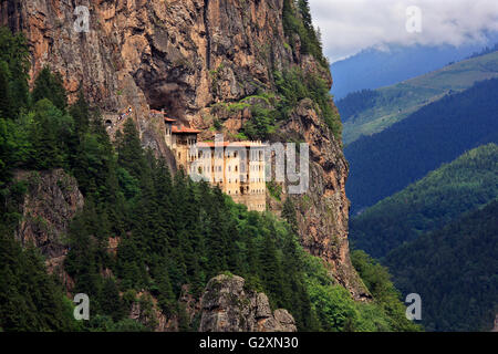 Monastère de Sumela l'un des plus impressionnants sites de l'ensemble de la région de la mer Noire, dans la vallée d'Altindere, province de Trabzon, Turquie. Banque D'Images