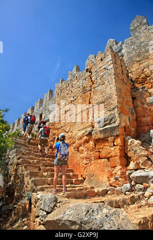 Au château de Kalekoy (ancienne Simena), Kekova, Lycie, province d''Antalya, Turquie. Banque D'Images