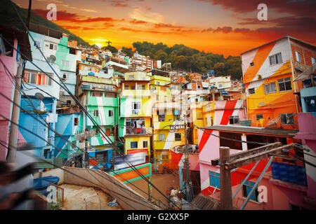 Le centre-ville de Rio de Janeiro et favela. Brésil Banque D'Images