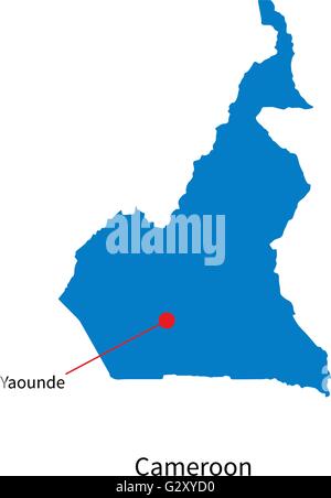 Scénario détaillé carte du Cameroun et capitale Yaoundé Illustration de Vecteur