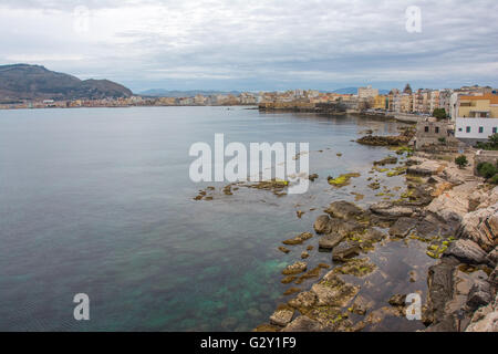 Maison de vacances. La Sicile, Trapani. Les plages, la nature sauvage Banque D'Images