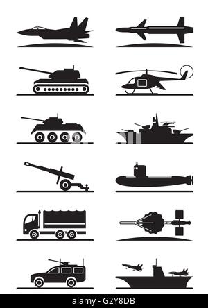 L'équipement militaire icon set - vector illustration Illustration de Vecteur