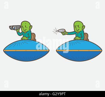 Dessin animé UFO Illustration de Vecteur