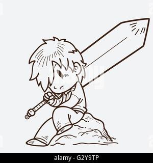 Cartoon Samurai Illustration de Vecteur