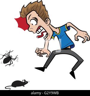 Peur de Spider et de la souris Illustration de Vecteur