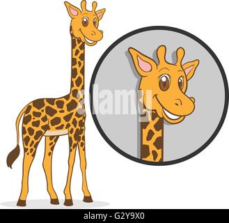 Dessin animé girafe Illustration de Vecteur
