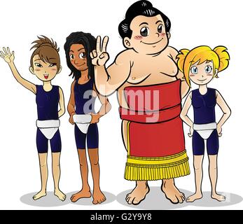 Caricature de sumo Illustration de Vecteur