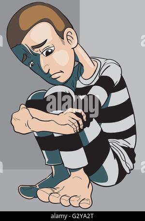 Prisonnier de triste Illustration de Vecteur