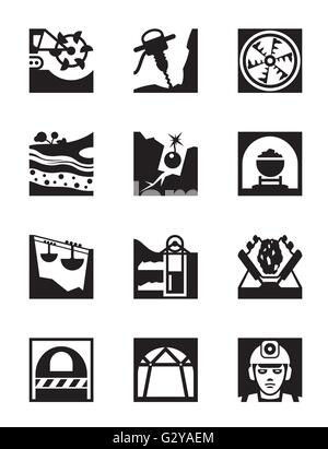 Des mines et des carrières icon set - vector illustration Illustration de Vecteur