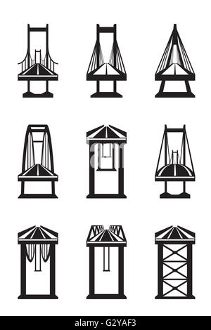 Différents types de ponts - vector illustration Illustration de Vecteur