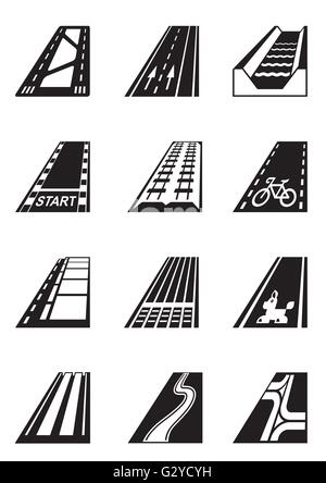 Différents types de routes - vector illustration Illustration de Vecteur