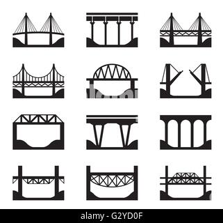 Différents types de ponts - vector illustration Illustration de Vecteur