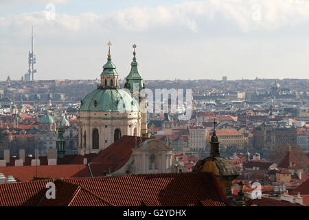 Vue sur la ville de Prague, capitale de la République tchèque Banque D'Images