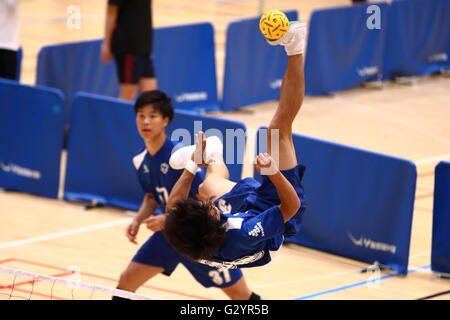 Général Ville de Sumida Gymnase, Tokyo, Japon. 4 juin, 2016. Vue générale, le 4 juin 2016 - La 23e : Sepaktakraw Tous Japon Sepaktakraw Championnat ouvert au gymnase général Ville de Sumida, Tokyo, Japon. © AFLO SPORT/Alamy Live News Banque D'Images