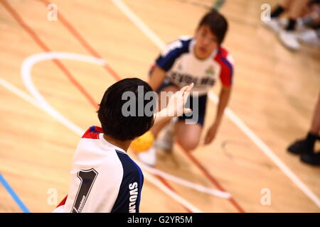 Général Ville de Sumida Gymnase, Tokyo, Japon. 4 juin, 2016. Vue générale, le 4 juin 2016 - La 23e : Sepaktakraw Tous Japon Sepaktakraw Championnat ouvert au gymnase général Ville de Sumida, Tokyo, Japon. © AFLO SPORT/Alamy Live News Banque D'Images