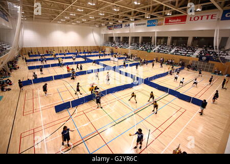 Général Ville de Sumida Gymnase, Tokyo, Japon. 4 juin, 2016. Vue générale, le 4 juin 2016 - La 23e : Sepaktakraw Tous Japon Sepaktakraw Championnat ouvert au gymnase général Ville de Sumida, Tokyo, Japon. © AFLO SPORT/Alamy Live News Banque D'Images
