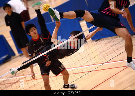 Général Ville de Sumida Gymnase, Tokyo, Japon. 4 juin, 2016. Vue générale, le 4 juin 2016 - La 23e : Sepaktakraw Tous Japon Sepaktakraw Championnat ouvert au gymnase général Ville de Sumida, Tokyo, Japon. © AFLO SPORT/Alamy Live News Banque D'Images