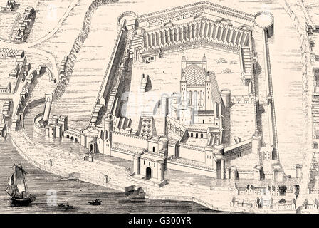 Tour de Londres, le palais royal et forteresse, un château historique situé sur la rive nord de la Tamise dans le cen Banque D'Images