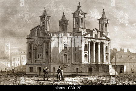 Eglise de St Jean l'Evangéliste, Westminster, Smith Square, Londres, 18e siècle Banque D'Images
