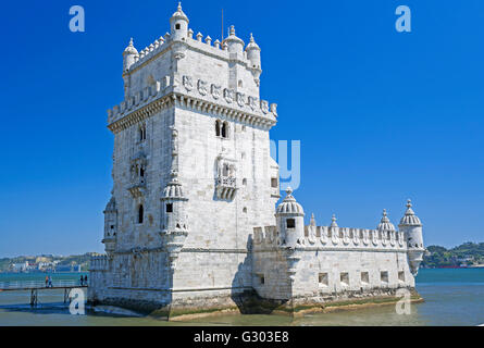 La Tour de Belém, La Torre de Belém, Belém, Lisbonne, Portugal Banque D'Images