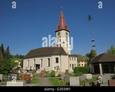 Paroisse catholique église de Saint-Nicolas dans Boesenreutin sur le lac de Constance, La Bavière Banque D'Images