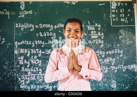 L'école primaire, Pong Teuk, Cambodge, Indochine, Asie du Sud, Asie Banque D'Images