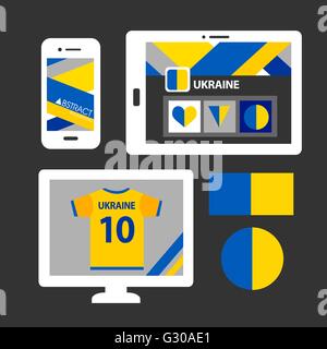 Ensemble de drapeau de l'Ukraine Illustration de Vecteur
