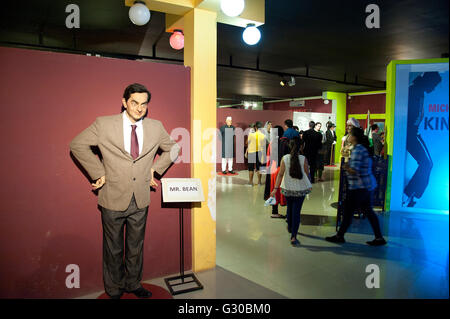 L'image de Mr Bean en statue de cire du musée de cire de Lonavala, Inde Banque D'Images