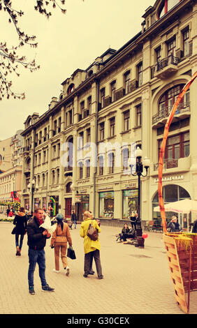 La rue piétonne Arbat, Moscou, Russie, Europe Banque D'Images