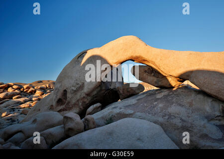 Arch Rock, près de réservoir Blanc Camping, parc national de Joshua Tree, California USA Banque D'Images